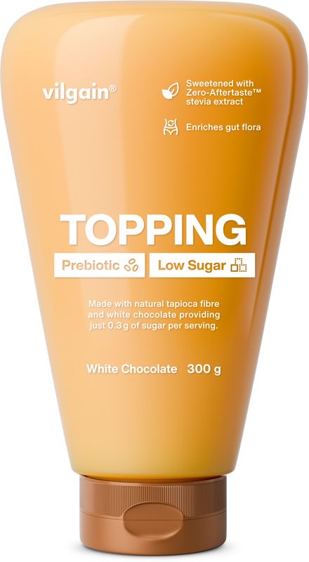Vilgain Prebiotic Topping Low Sugar bílá čokoláda 300 g