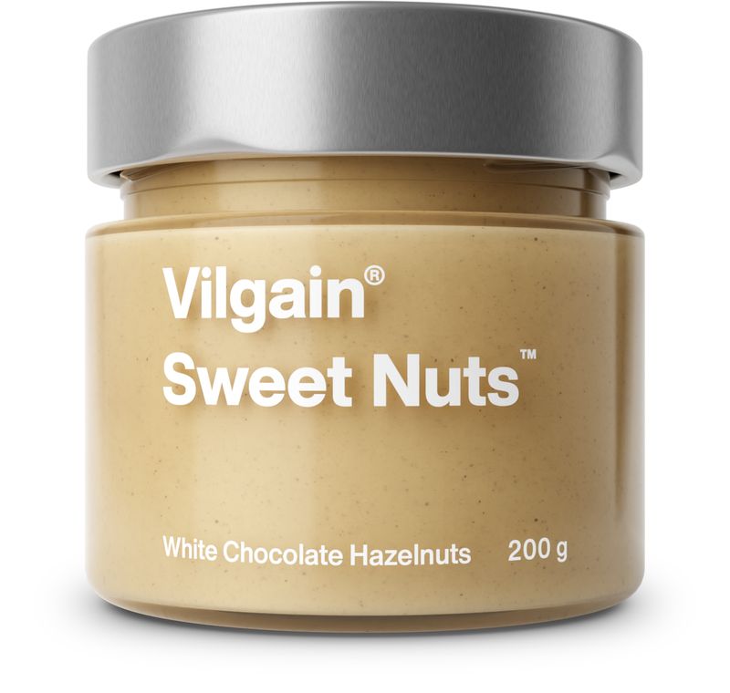 Vilgain Sweet Nuts lískové ořechy s bílou čokoládou 200 g Obrázek
