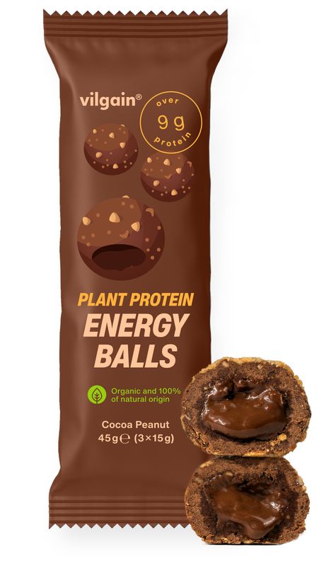 Vilgain Plant Protein Energy Balls BIO – kakao 45 g (3 x 15 g)