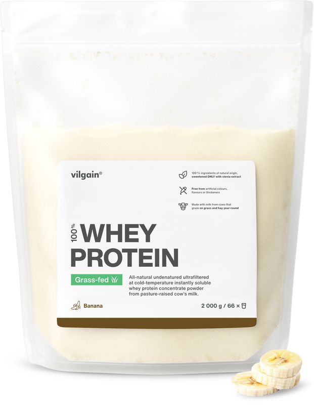 Vilgain Grass-Fed Whey Protein banán 2000 g Obrázek