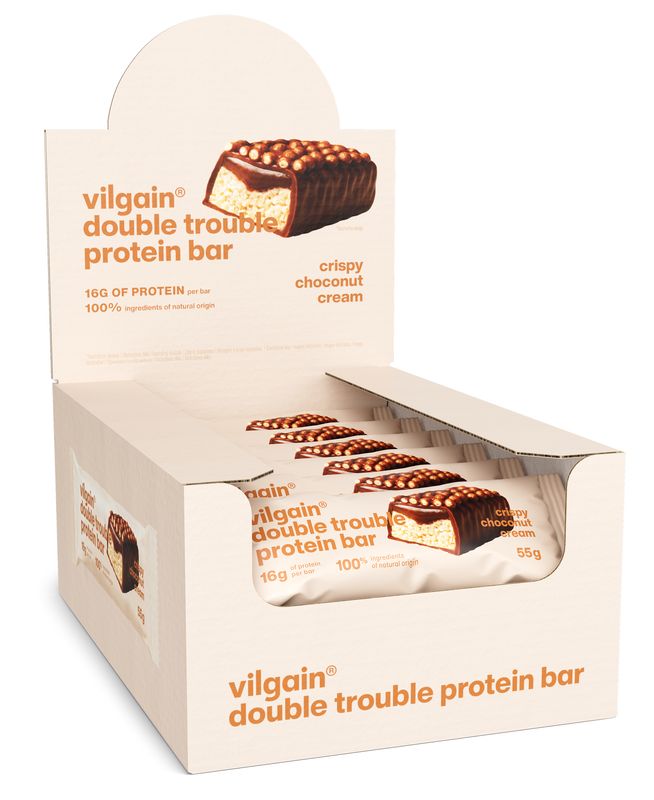 Vilgain Double Trouble Protein Bar – 12× Choco bueno s křupinkami 55 g