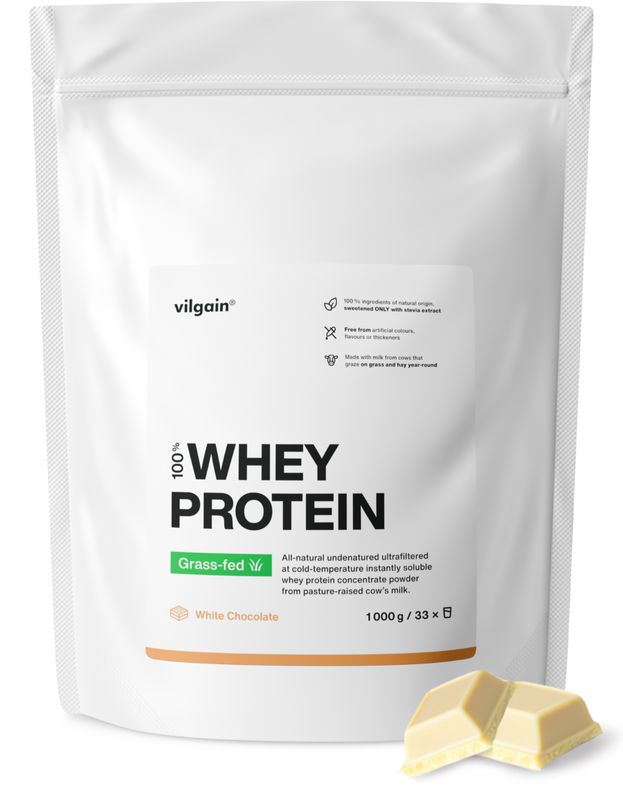 Vilgain Grass-Fed Whey Protein – biela čokoláda 1000 g