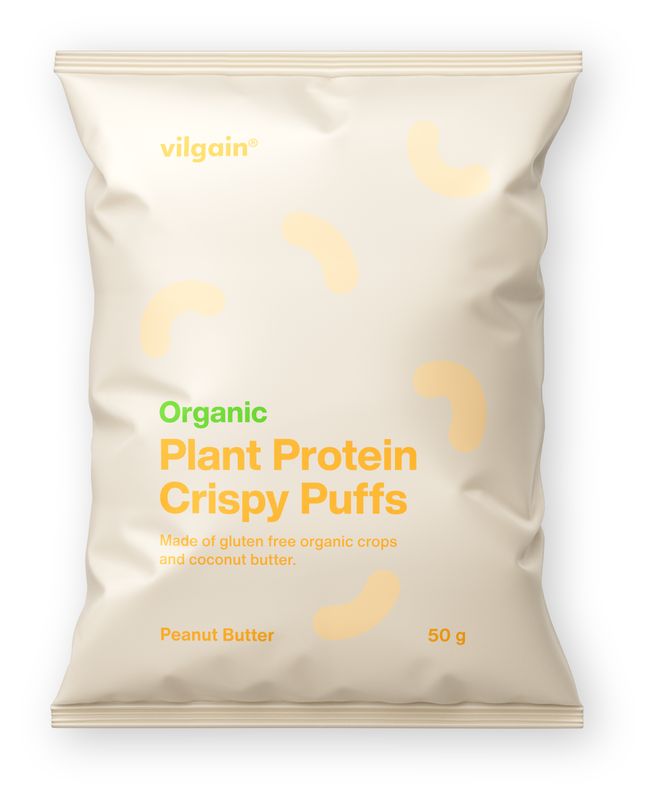 Levně Vilgain Plant Protein Crispy Puffs BIO – arašídové máslo 50 g