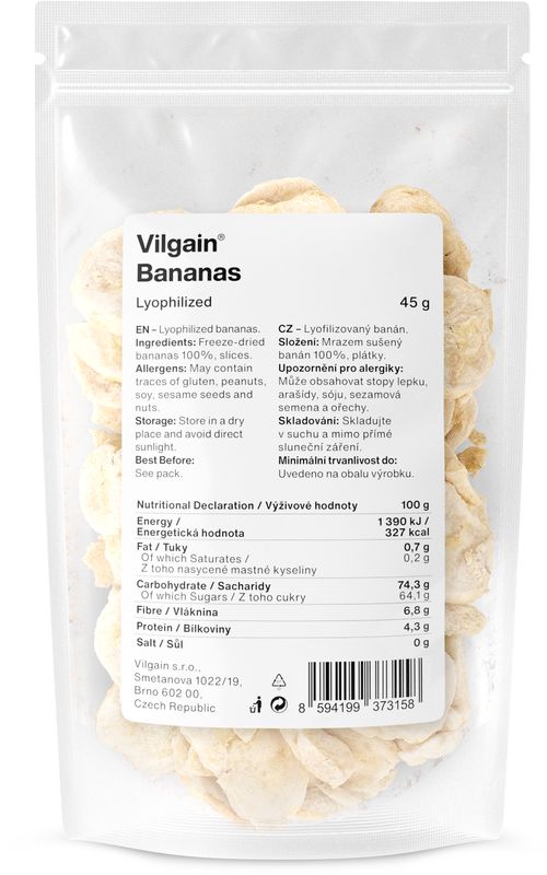 Vilgain Banán lyofilizovaný 45 g Obrázek