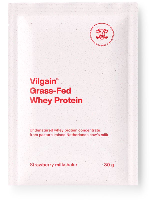 Vilgain Grass-Fed Whey Protein jahodový milkshake 30 g