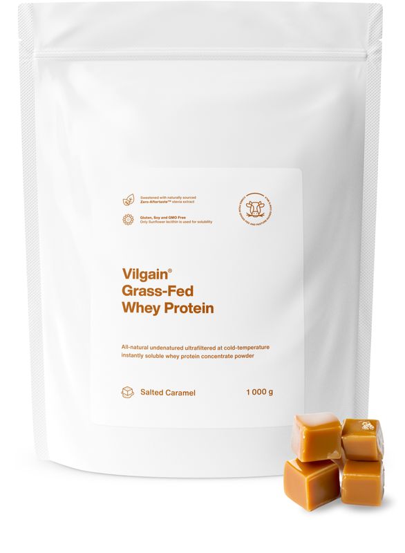 Vilgain Grass-Fed Whey Protein slaný karamel 1000 g Obrázek