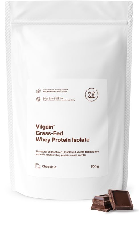 Vilgain Grass-Fed Whey Protein Isolate čokoláda 500 g Obrázek