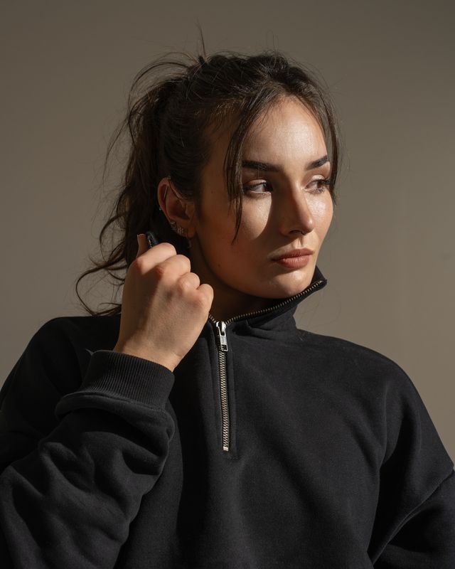 Vilgain Cotton Half Zip Hoodie – L Jet black Obrázek
