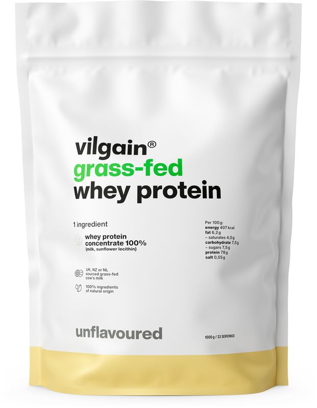 Levně Vilgain Grass-Fed Whey Protein – bez příchutě 1 000 g