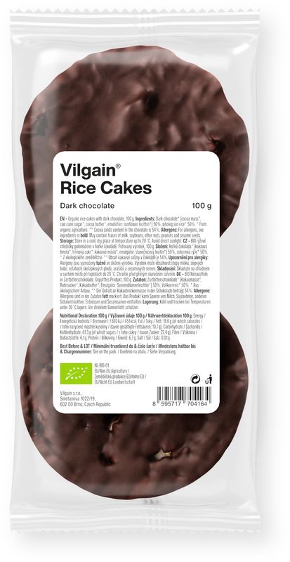 Vilgain Rýžové chlebíčky BIO hořká čokoláda 100 g