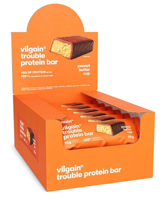 Vilgain Trouble Protein Bar – 12× Čokošík s arašídovým máslem 55 g