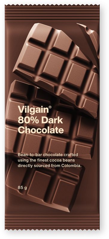 Levně Vilgain Tabulková čokoláda – 80% tmavá čokoláda 85 g
