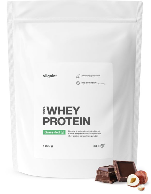 Vilgain Grass-Fed Whey Protein čokoláda/lískový ořech 1000 g Obrázek