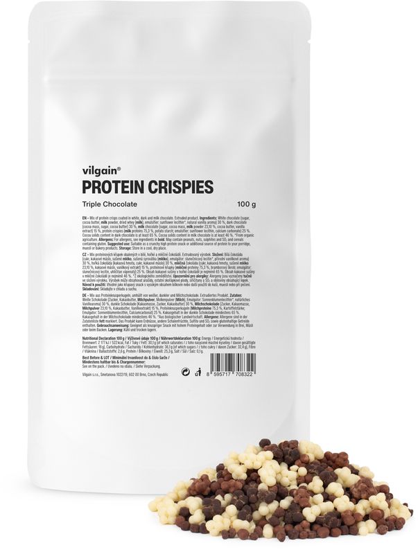 Vilgain Protein Crispies trojitá čokoláda 100 g
