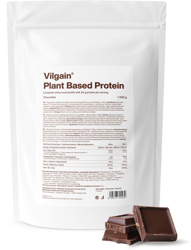 Vilgain Plant Based Protein čokoláda 1000 g Obrázek