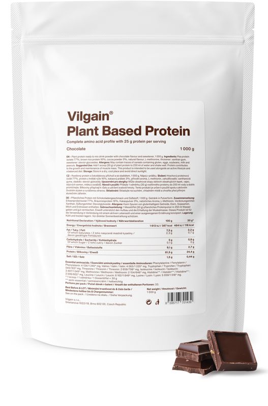 Vilgain Plant Based Protein čokoláda 1000 g Obrázek