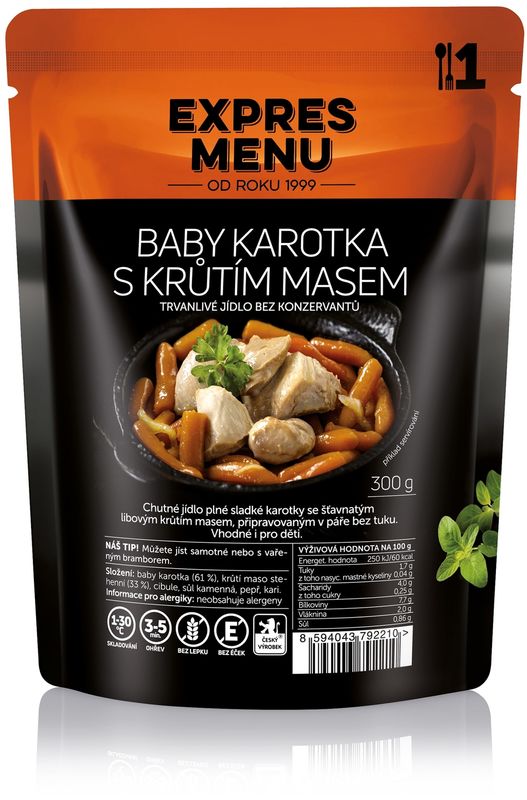 Levně Expres Menu Baby karotka s krůtím mase – 300 g