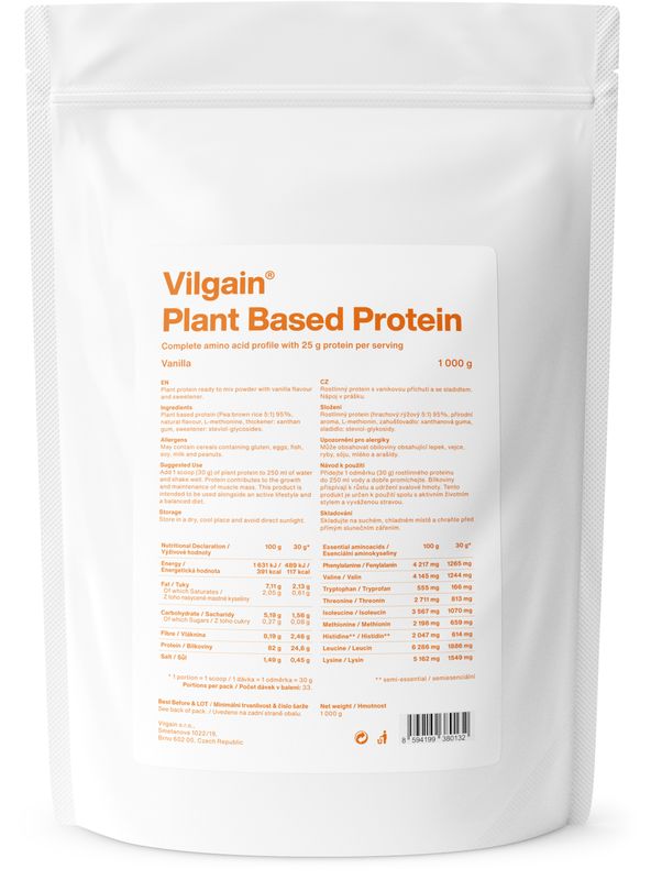 Vilgain Plant Based Protein vanilka 1000 g Obrázek