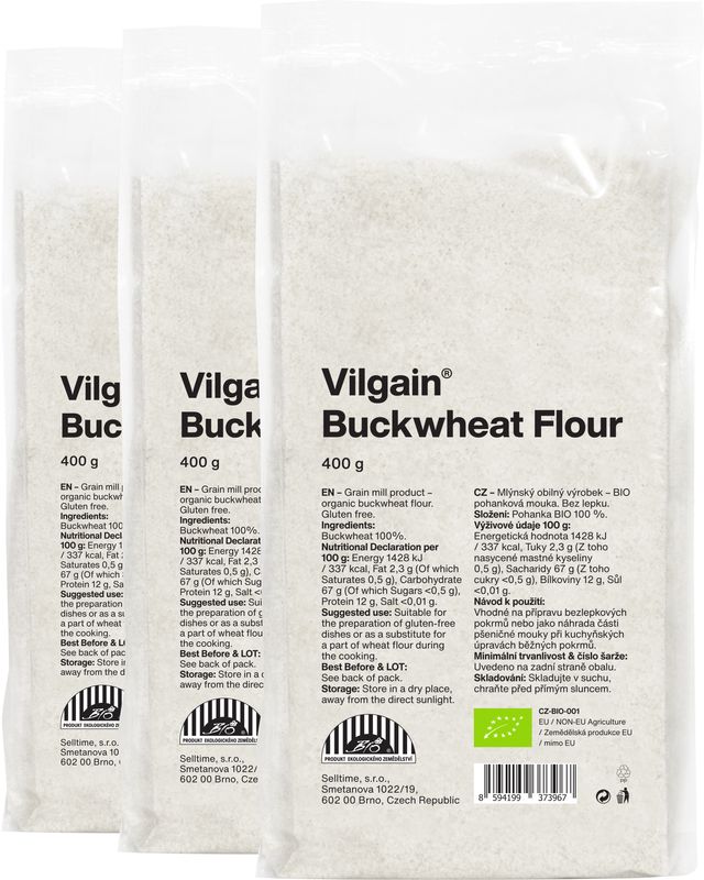 Vilgain Pohanková mouka BIO – 3× 400 g