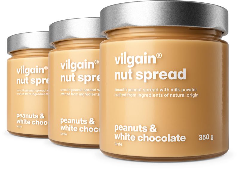 Vilgain Nut Spread –  3× Arašidy s bielou čokoládou 350 g