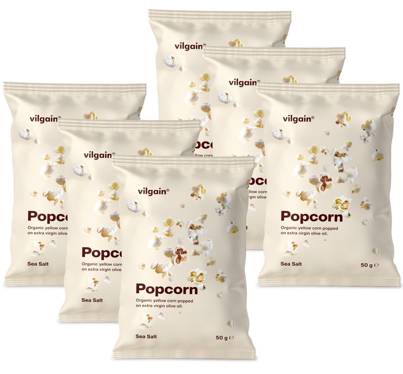Vilgain Popcorn BIO – 6× mořská sůl 50 g