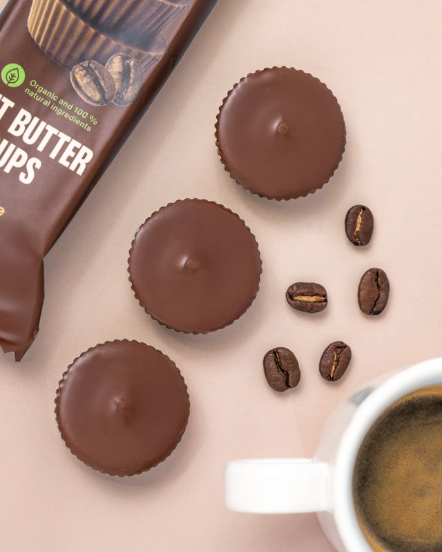 Vilgain Nut Butter Cups BIO – kávovo-oříškové máslo 39 g (3 x 13 g) Obrázek