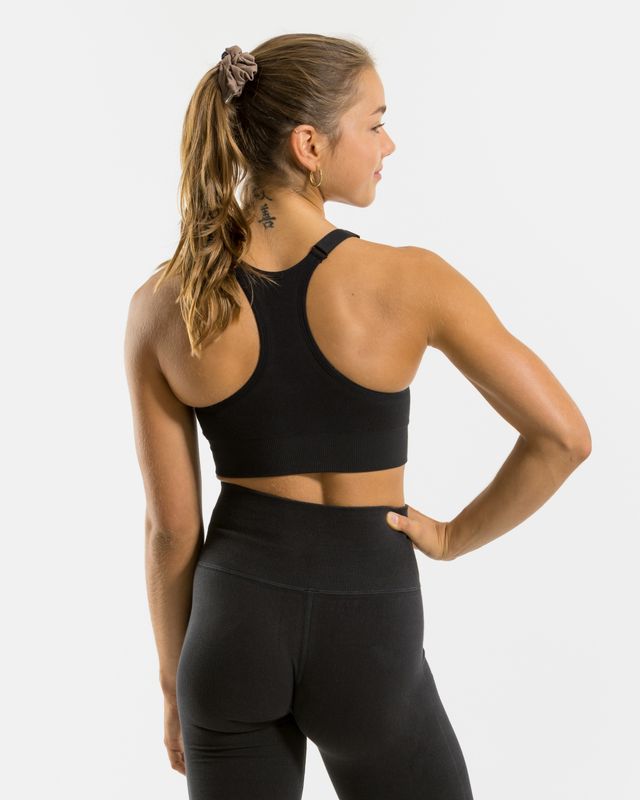 Vilgain Cotton Racer Back Bra L jet black Obrázek