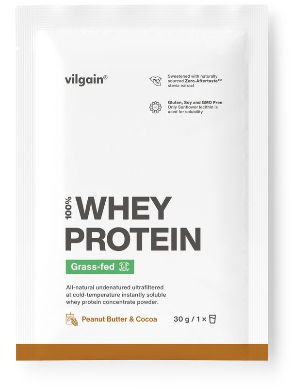 Vilgain Grass-Fed Whey Protein arašídový krém a kakao 30 g Obrázek