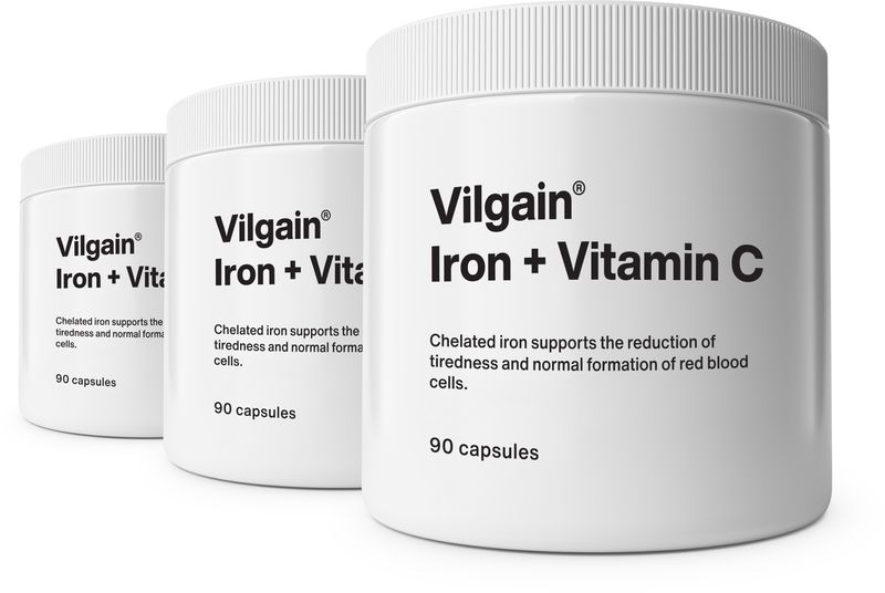 Vilgain Železo + Vitamin C –  3× 90 kapslí Obrázek