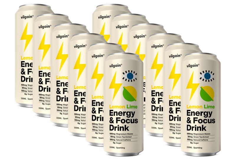 Vilgain Energy & Focus Drink –  12× citron a limetka 330 ml Obrázek
