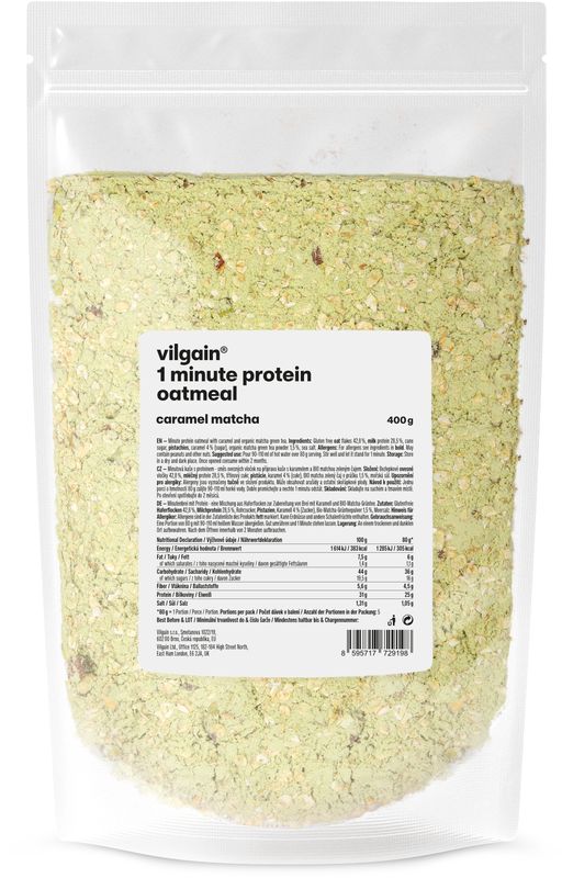 Levně Vilgain Minutová proteinová ovesná kaše – karamel a matcha 400 g