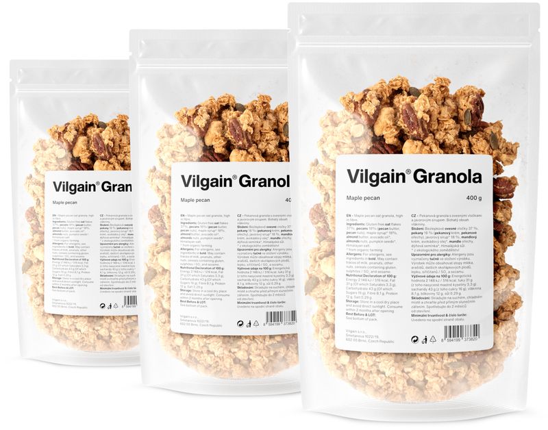 Vilgain Granola –  3× javorový sirup a pekany 400 g