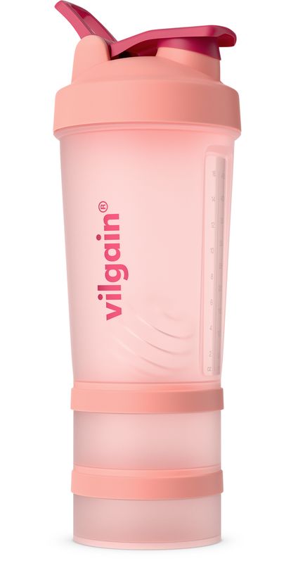 Vilgain Shaker Pro 2Go – coral 450 ml + 150 ml + 100 ml