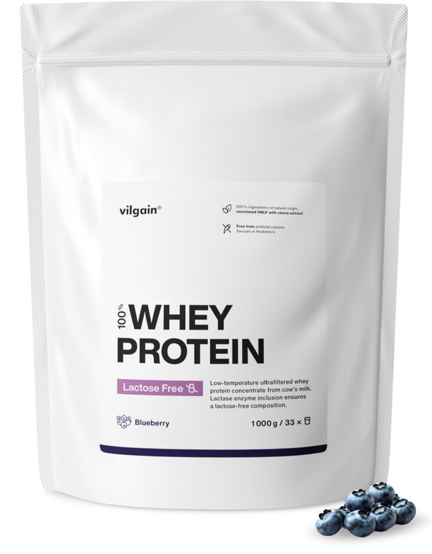 Vilgain Lactose Free Whey Protein borůvka 1000 g Obrázek