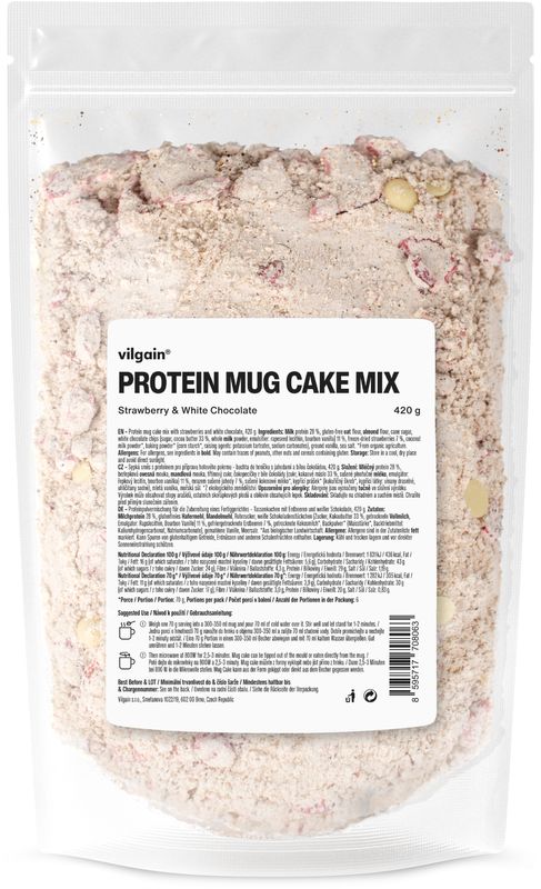 Vilgain Protein Mug Cake Mix Jahoda a bílá čokoláda 420 g Obrázek