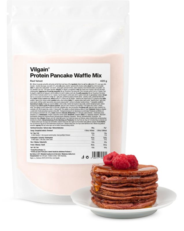 Vilgain Protein Pancake & Waffle Mix red velvet 420 g Obrázek