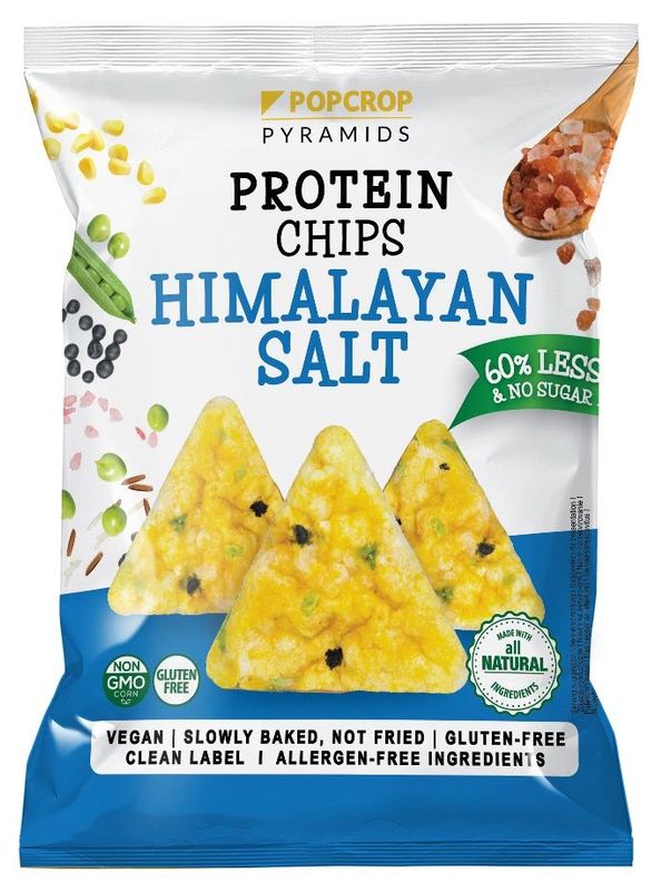 Popcrop Proteinové chipsy s příchutí Himalájské soli, 60 g