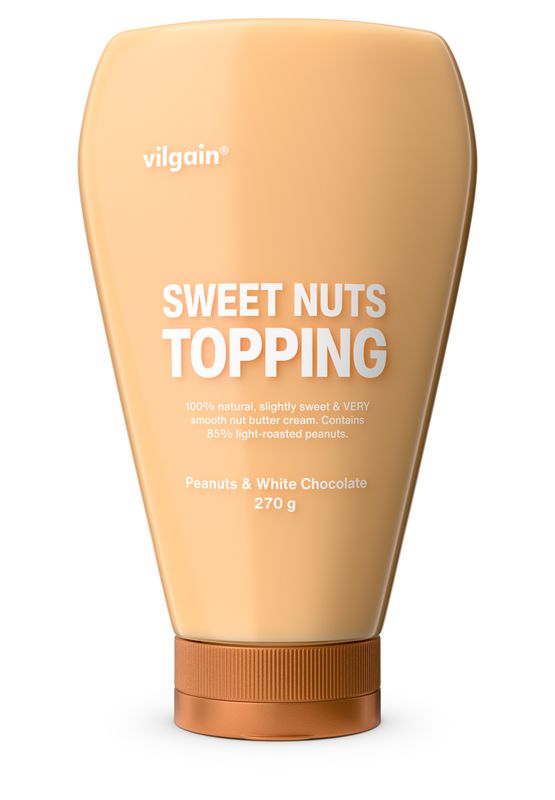 Levně Vilgain Sweet Nuts Topping – Arašídy s bílou čokoládou 270 g