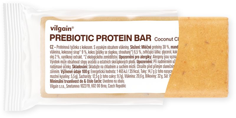 Vilgain Prebiotic Protein Bar Coconut Cloud 55 g Obrázek