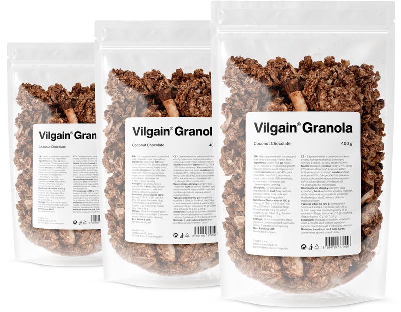 Vilgain Granola –  3× kokos s čokoládou 400 g