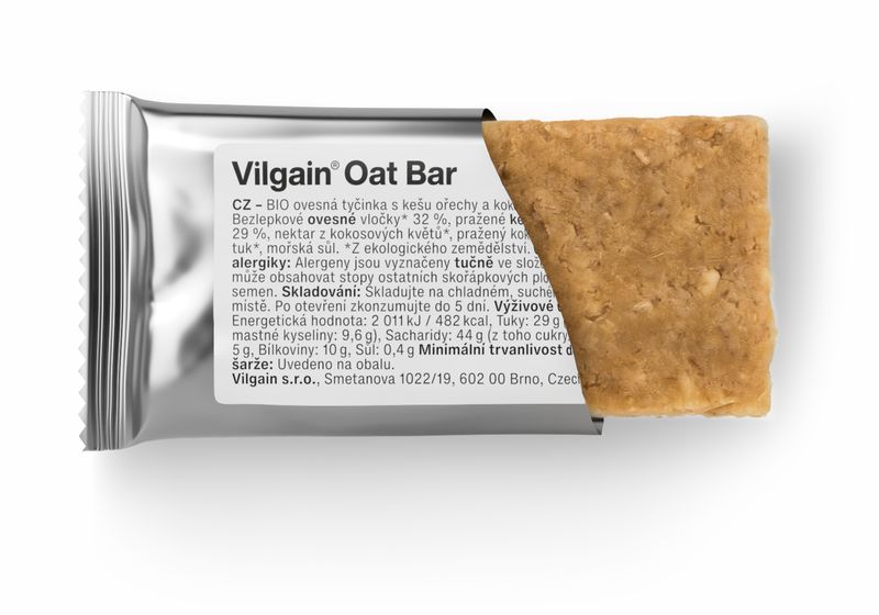 Vilgain Oat Bar BIO kešu a kokos 50 g Obrázek