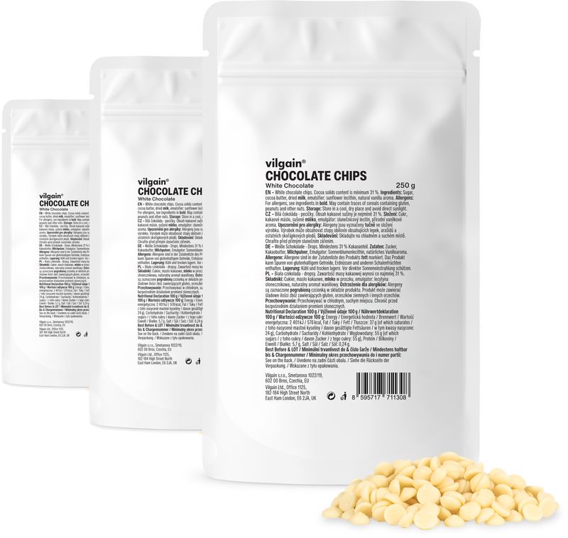 Vilgain Čokopecičky – 3× bílá čokoláda 250 g