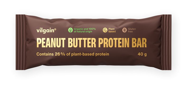 Levně Vilgain Peanut Butter Protein Bar BIO – 40 g