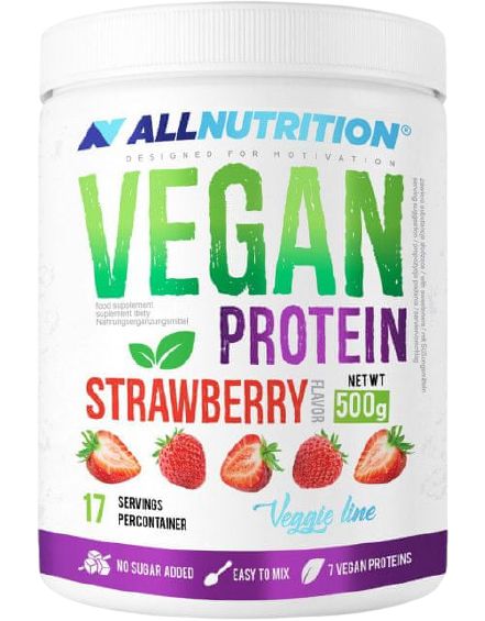 AllNutrition Vegan Protein – Erdbeere 500 g