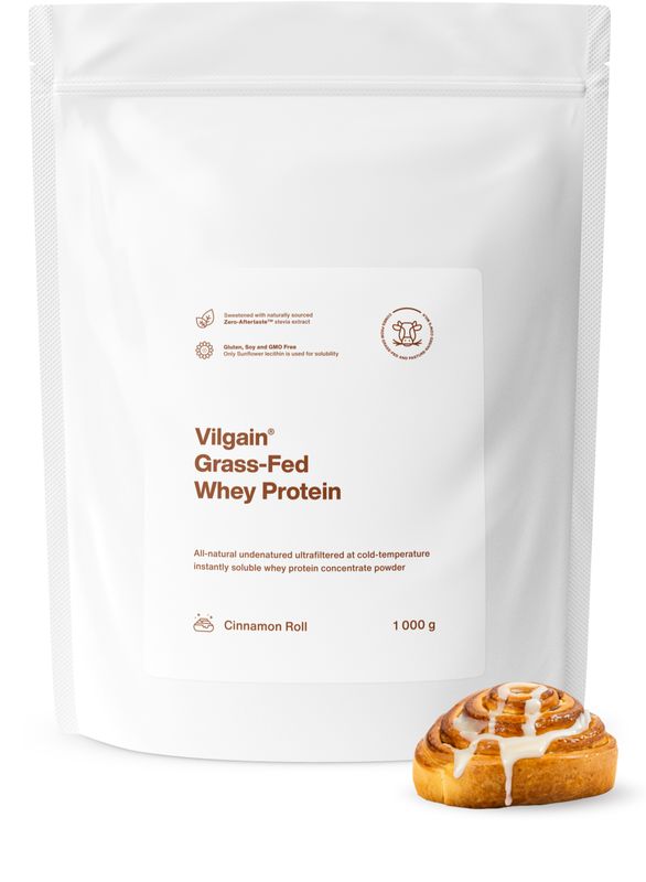 Vilgain Grass-Fed Whey Protein skořicová rolka 1000 g Obrázek