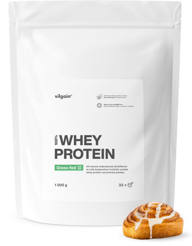 Vilgain Grass-Fed Whey Protein skořicová rolka 1000 g Obrázek