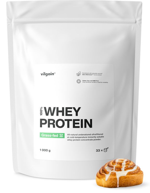 Vilgain Grass-Fed Whey Protein skořicová rolka 1000 g Obrázek