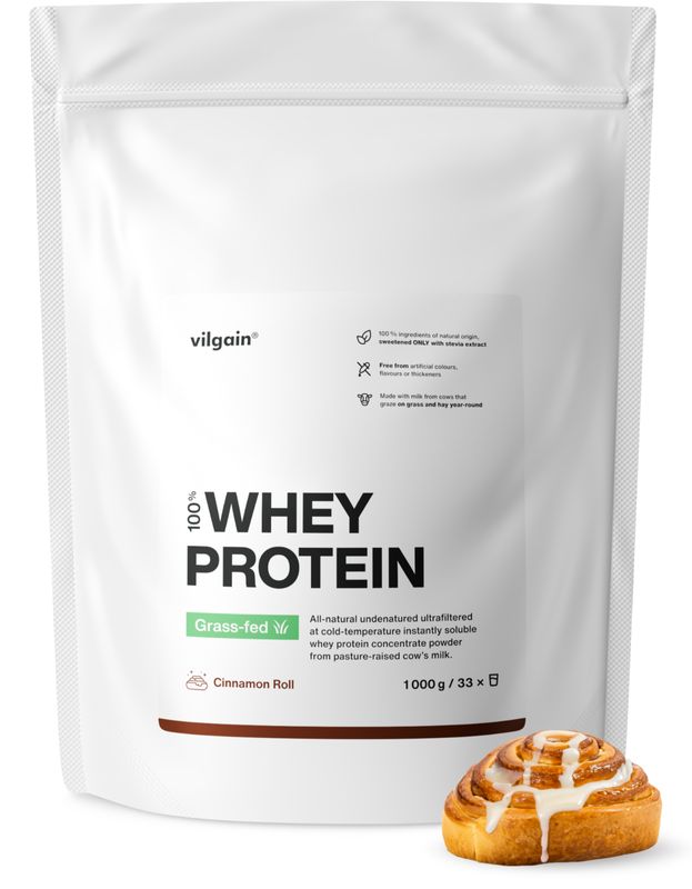 Vilgain Grass-Fed Whey Protein skořicová rolka 1000 g Obrázek