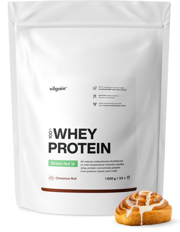 Vilgain Grass-Fed Whey Protein – 2× skořicová rolka 1 000 g