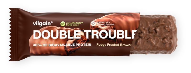 Vilgain Double Trouble Protein Bar –  12× Dvojitá čokoláda s krémem 55 g